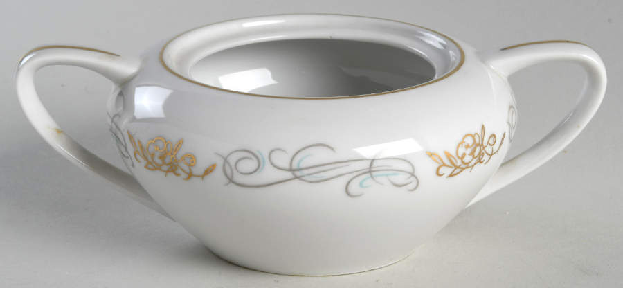 Golden Scroll Sugar Bowl No Lid by Wentworth-1