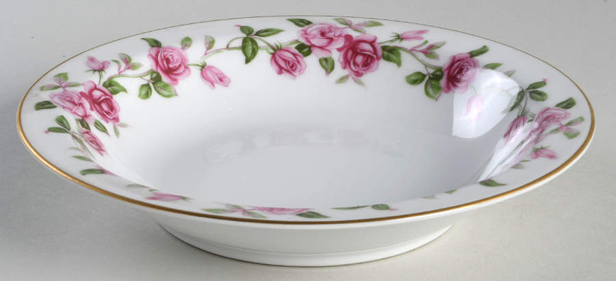 Red Rose Rim Soup Bowl by Wentworth-1