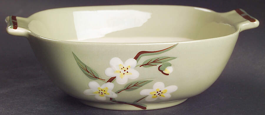 Blossom Celadon Lugged Cereal Bowl by Weil Ware-1