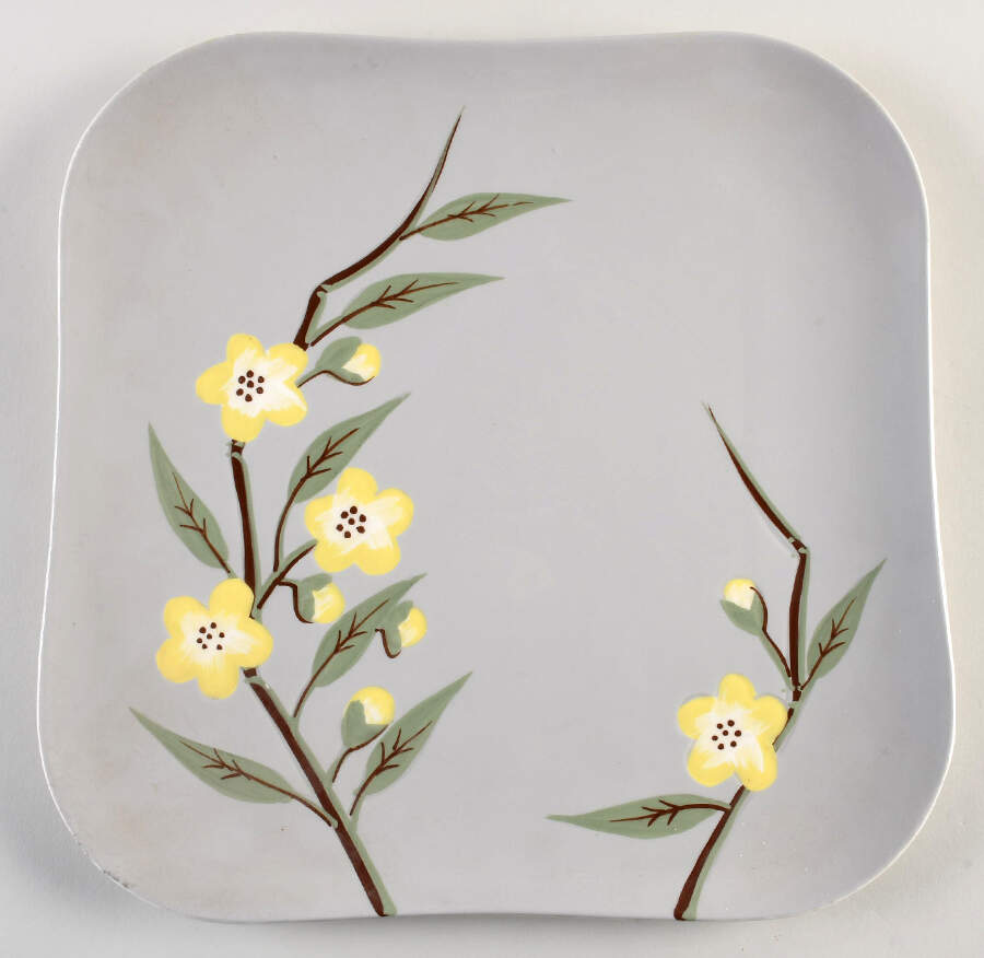 Blossom Gray 13" Square Serving Platter by Weil Ware-1