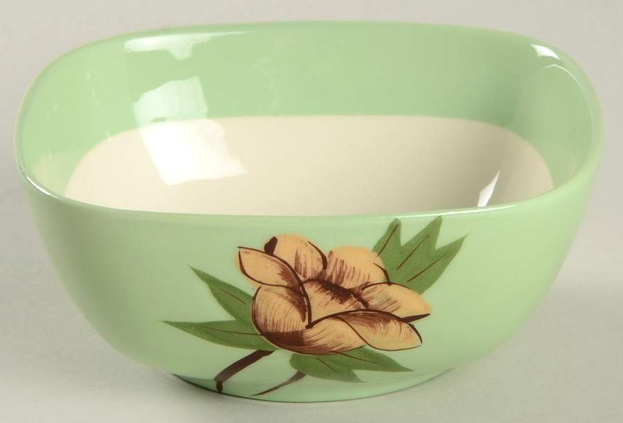 Rose Green Fruit/Dessert (Sauce) Bowl by Weil Ware-1