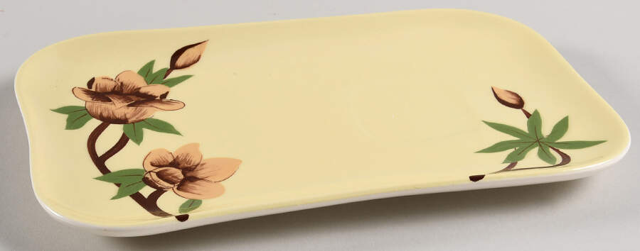 Rose Yellow Snack Plate by Weil Ware-1