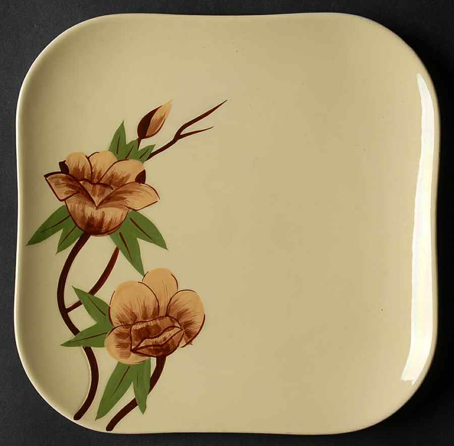Rose Yellow Salad Plate by Weil Ware-1