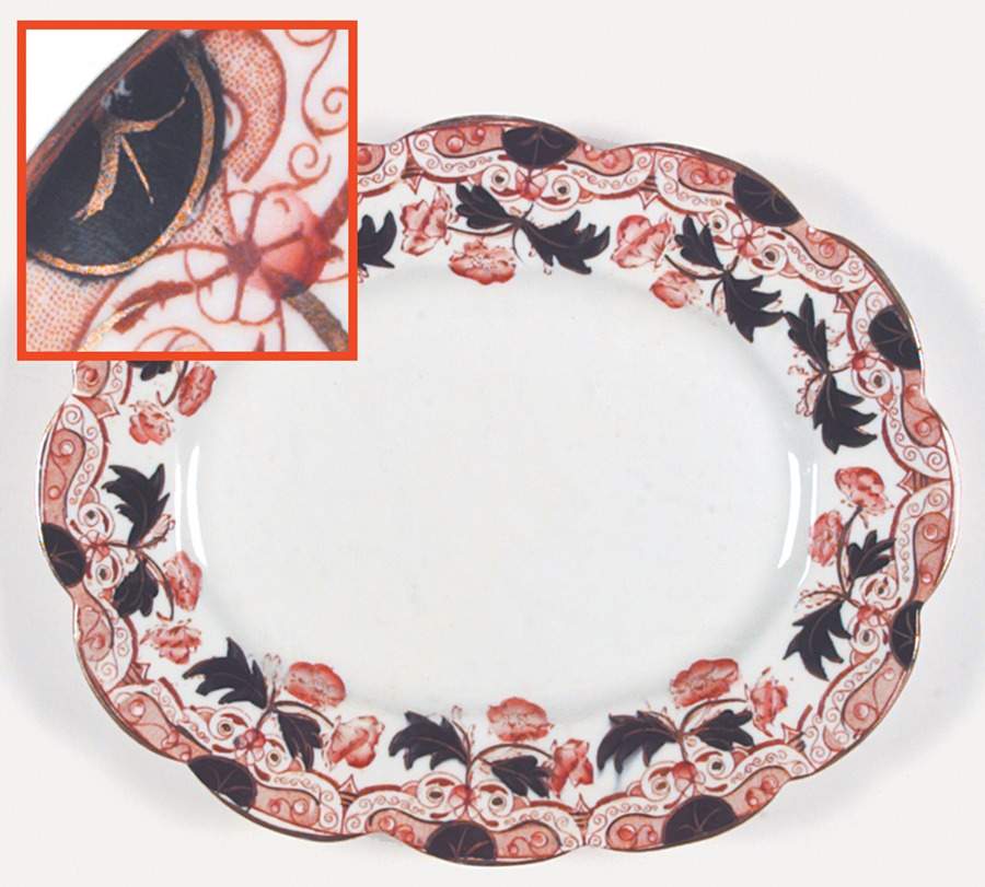 937 11" Oval Serving Platter by Heath Wildblood & Sons-1