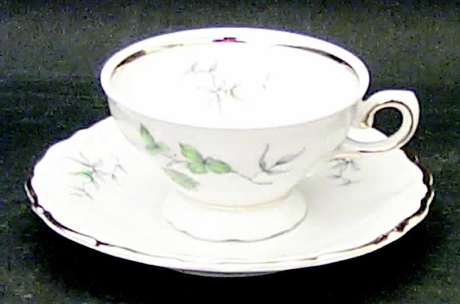 Green Ming (Gold) Footed Demitasse Cup & Saucer Set by Winterling - Bavaria-1