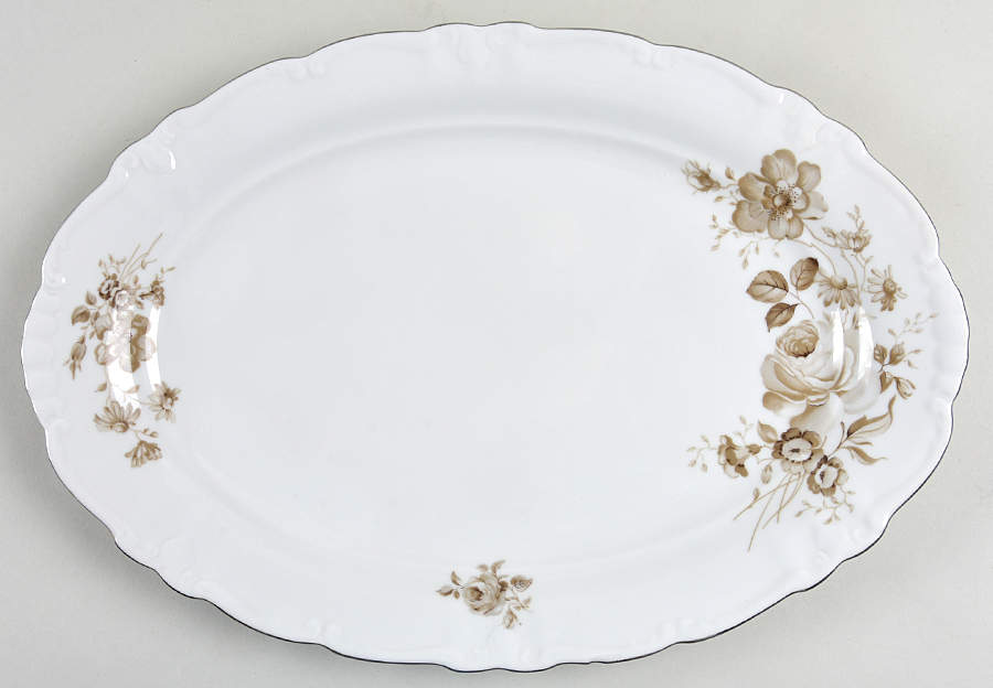 Grand Rose 13" Oval Serving Platter by Winterling - Bavaria-1