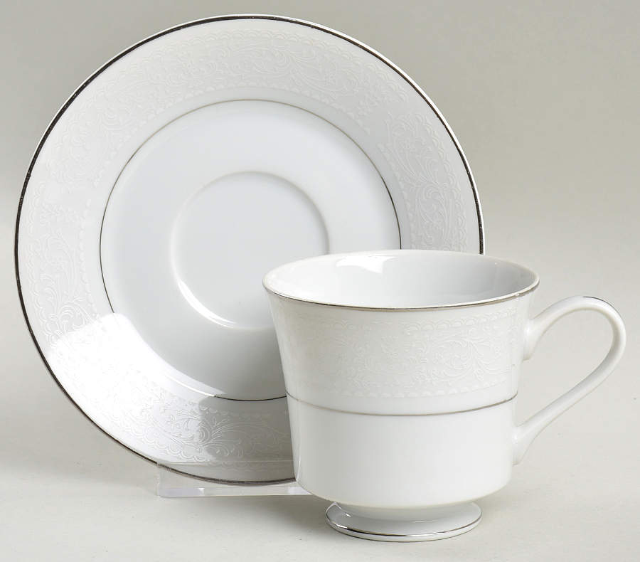 Bridal Lace Footed Cup & Saucer Set by Wilshire House-1