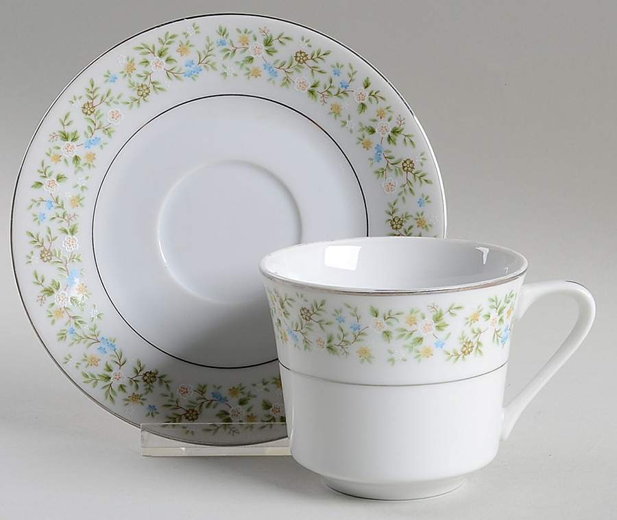 Country Gardens Flat Cup & Saucer Set by Wilshire House-1