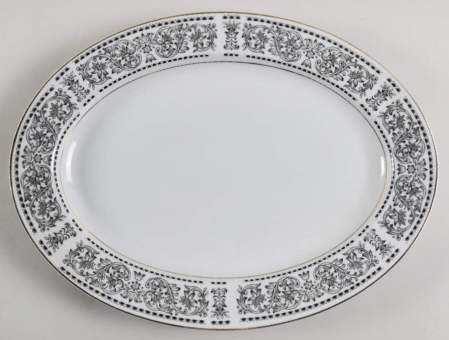 Spanish Scroll 14" Oval Serving Platter by Wilshire House-1