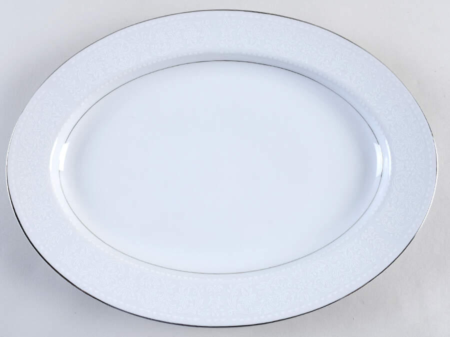 White Lace 14" Oval Serving Platter by Wilshire House-1