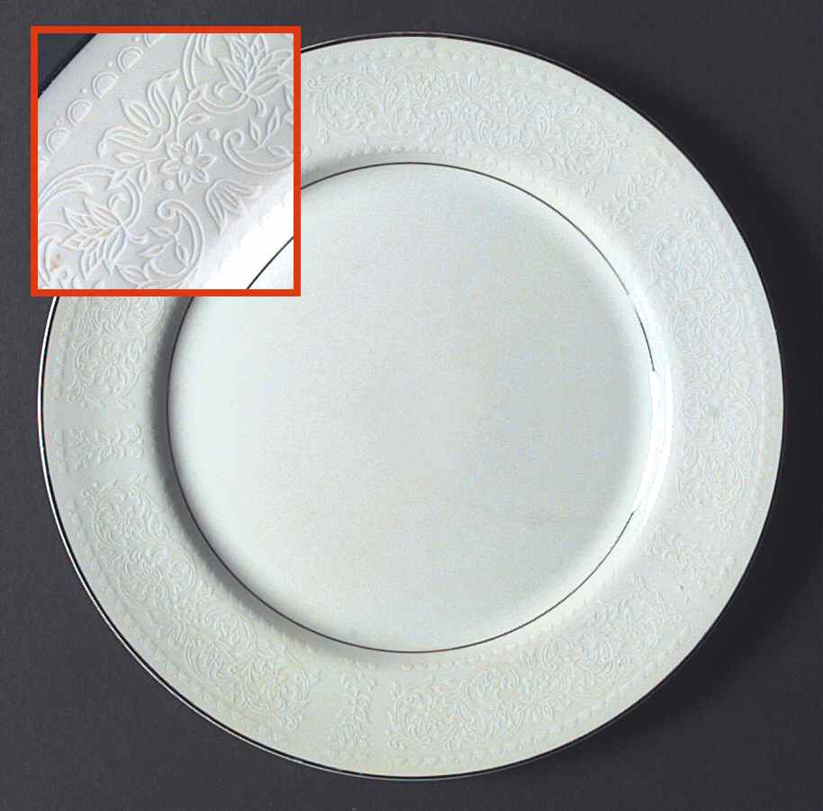 White Lace Dinner Plate by Wilshire House-1