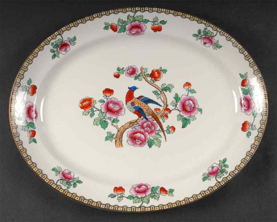 Pheasant (Smooth) 14" Oval Serving Platter by F Winkle-1