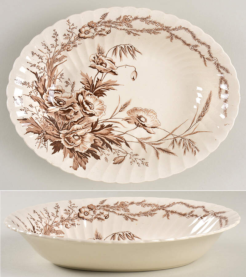 Harvest Brown 9" Oval Vegetable Bowl by Arthur J Wilkinson-1