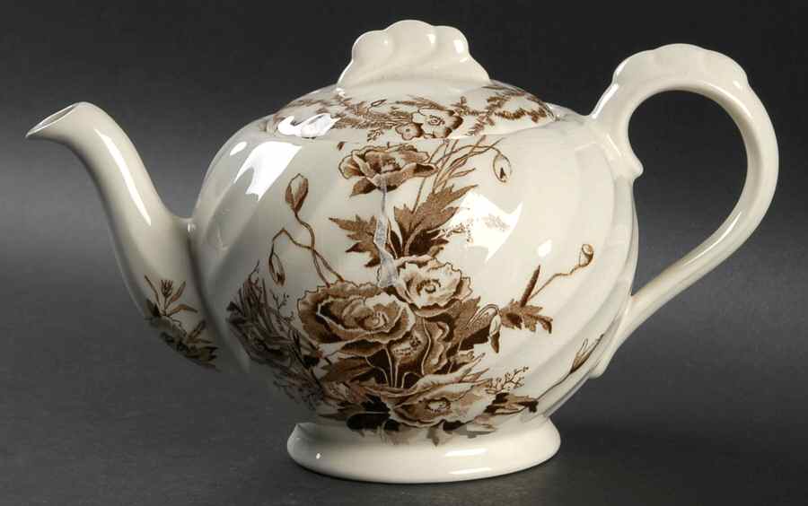Harvest Brown Teapot & Lid by Arthur J Wilkinson-1