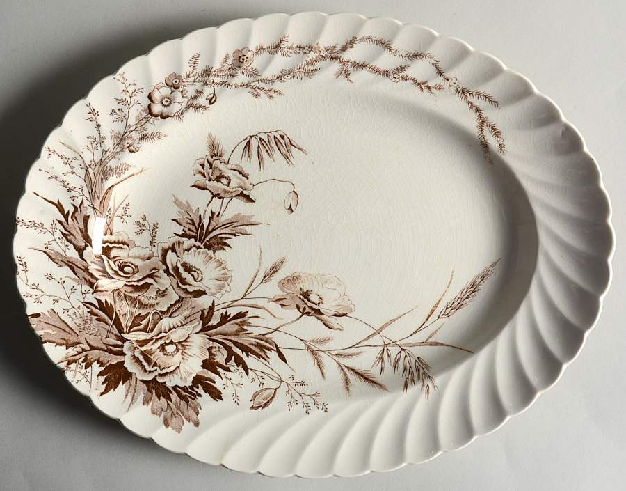 Harvest Brown 12" Oval Serving Platter by Arthur J Wilkinson-1
