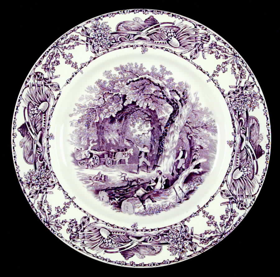 Pastoral Davenport Amethyst Dinner Plate by Arthur J Wilkinson-1