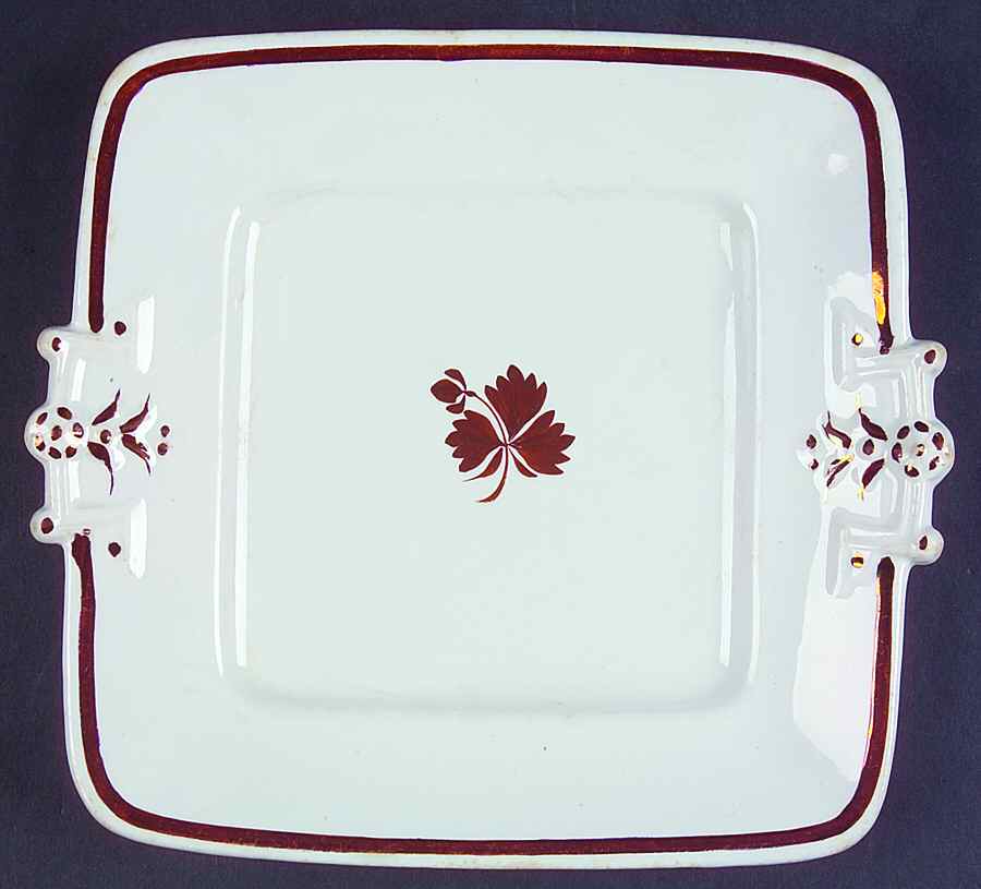 Tea Leaf Square Handled Cake Plate by Arthur J Wilkinson-1