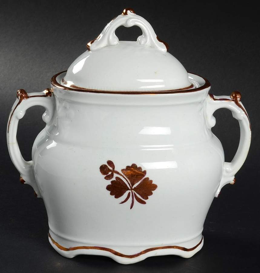 Tea Leaf Sugar Bowl & Lid by Arthur J Wilkinson-1