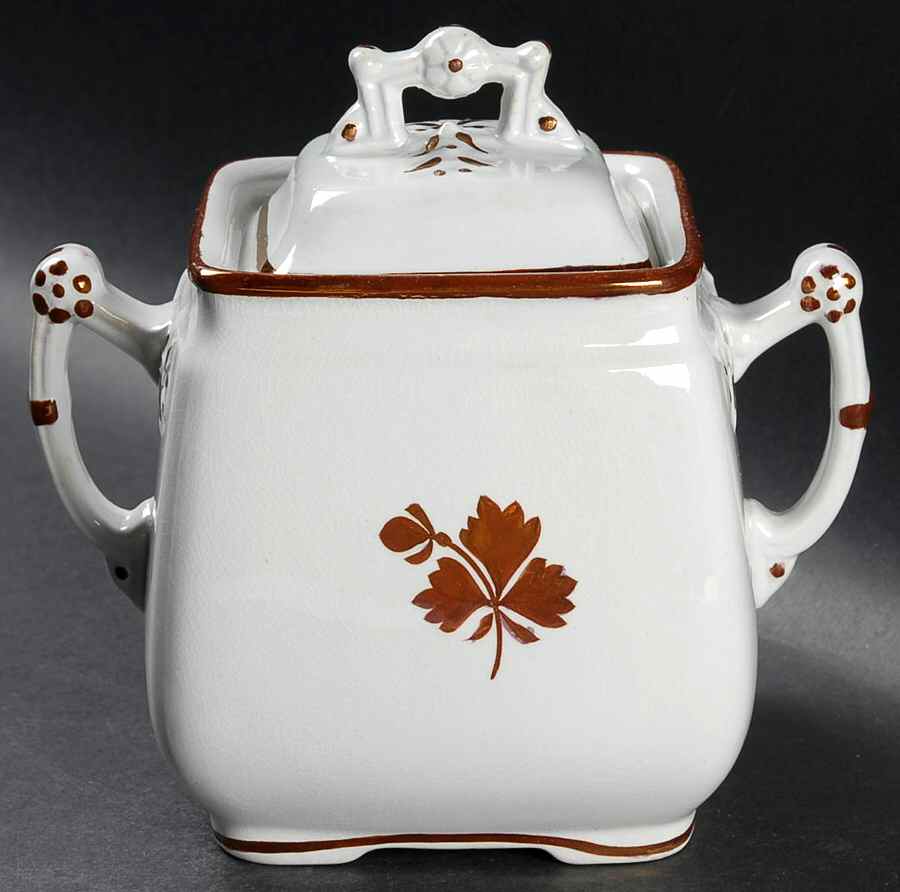 Tea Leaf Sugar Bowl & Lid by Arthur J Wilkinson-1