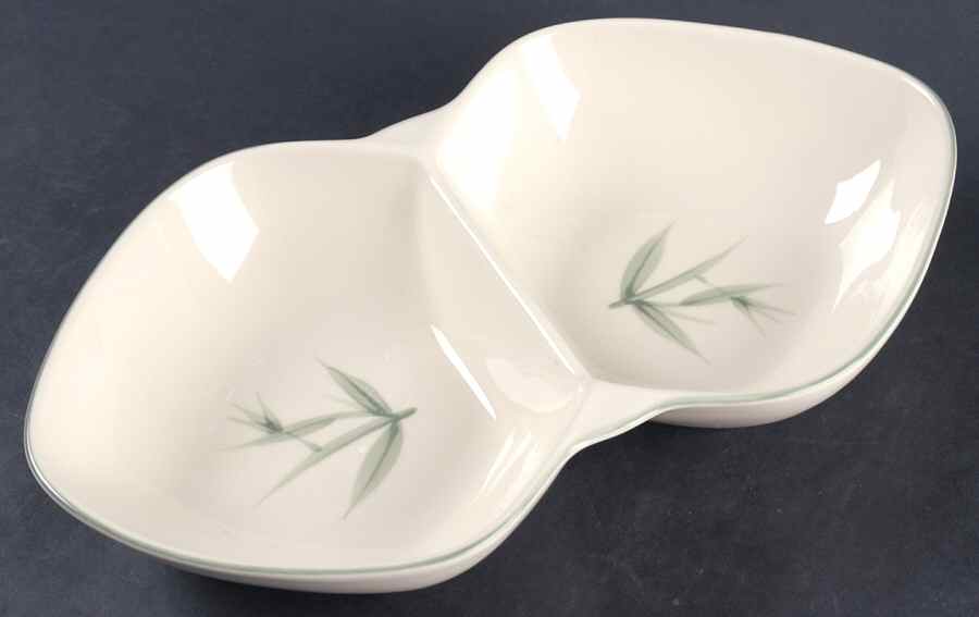Bamboo (Round) 13" Oval Divided Vegetable Bowl by Winfield-1