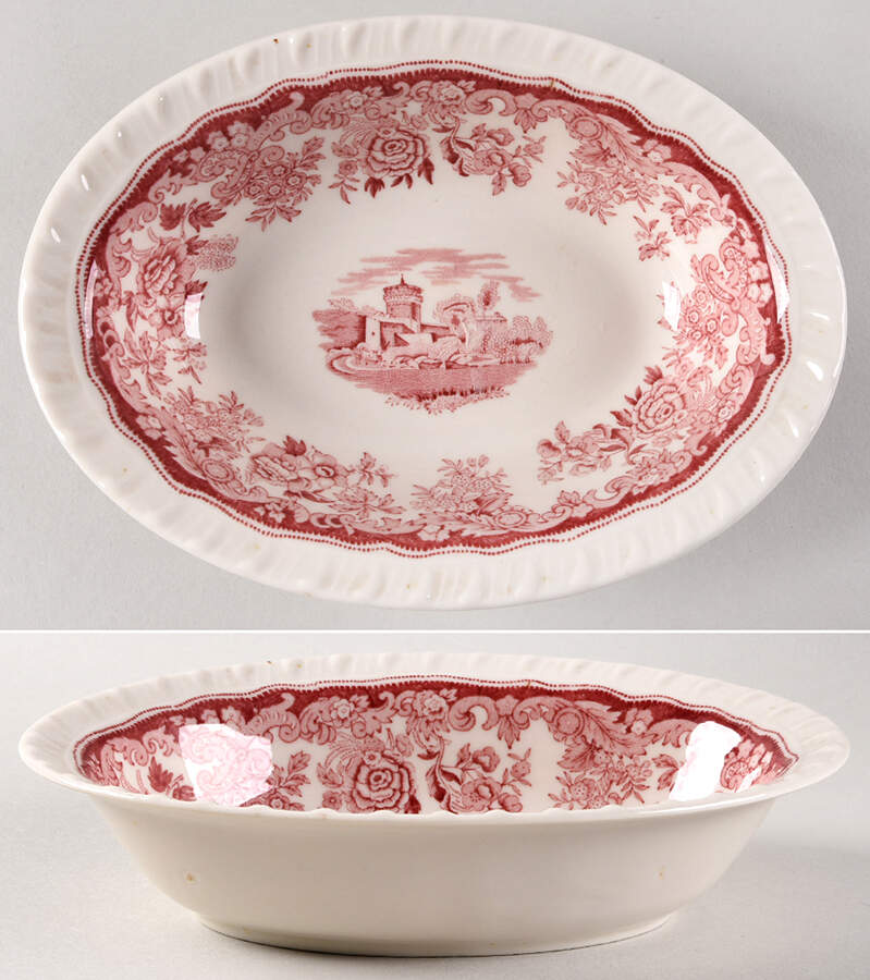 Herald Pink 8" Oval Vegetable Bowl by Walker-1