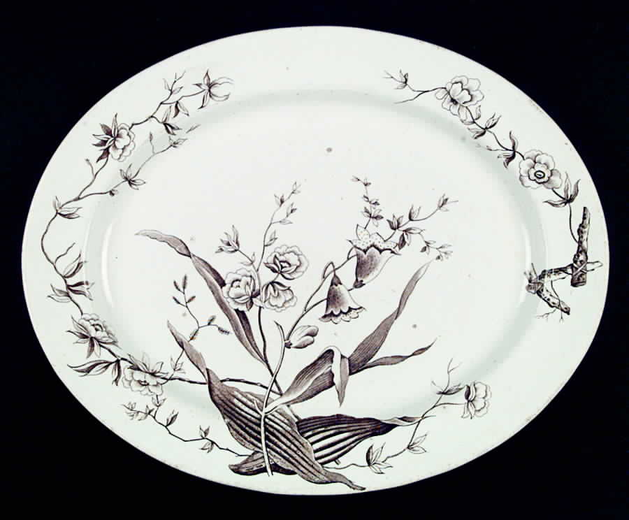 Flower Sprays 16" Oval Serving Platter by J F Wileman-1
