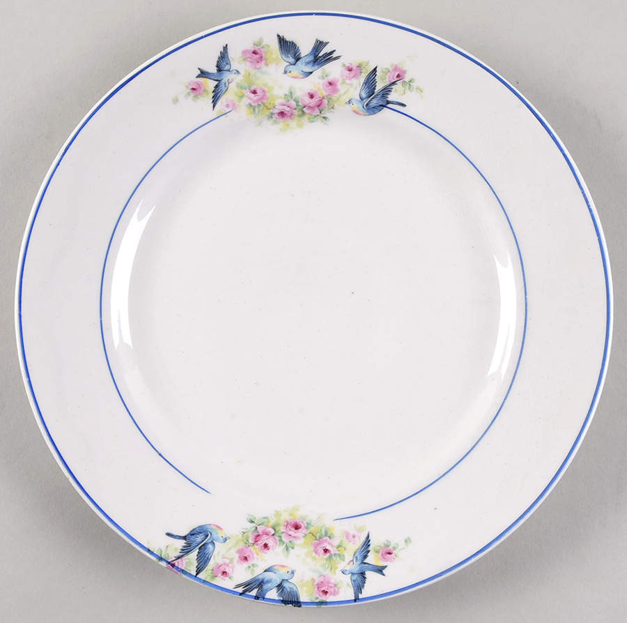 Blue Bird Dinner Plate by Wellsville-1