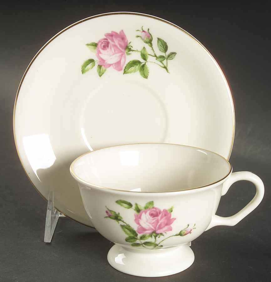 Morning Rose Footed Cup & Saucer Set by Westport-1