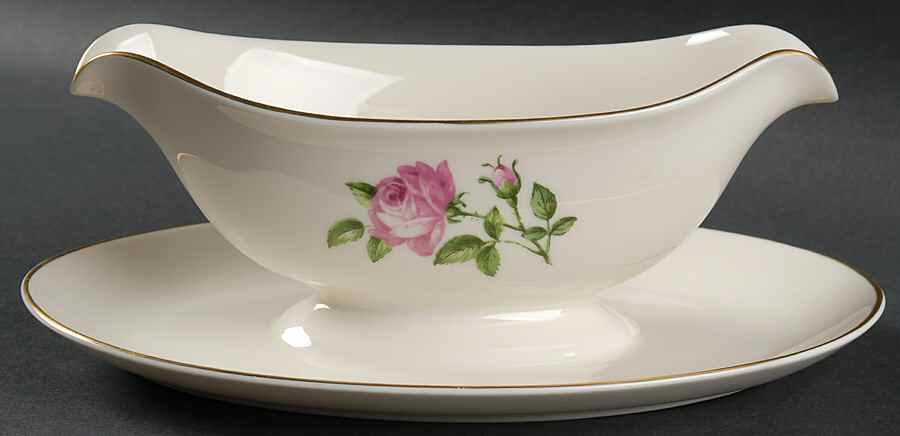 Morning Rose Gravy Boat with Attached Underplate by Westport-1