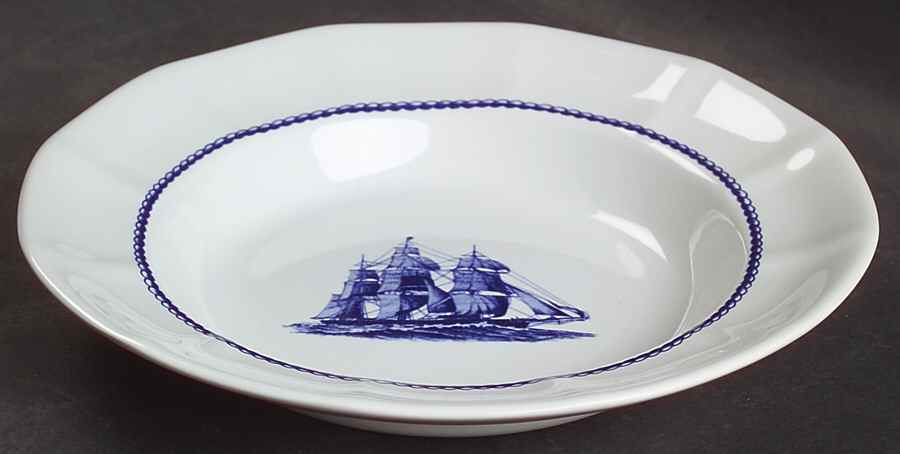 American Clipper Blue Rim Soup Bowl by Wedgwood-1