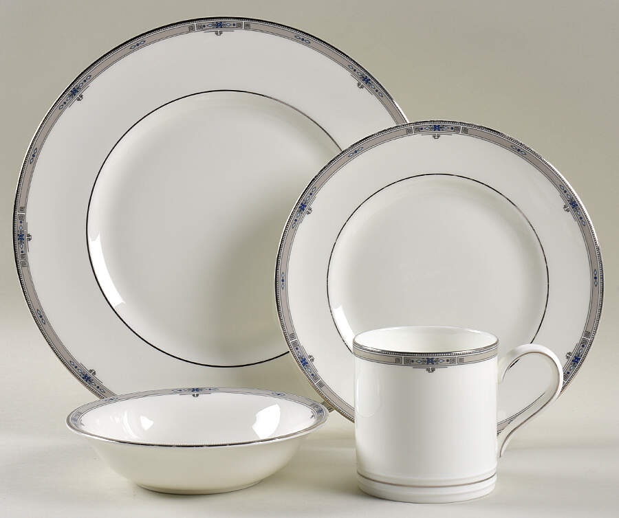 Amherst (Platinum Trim) 4 Piece Place Setting by Wedgwood-1