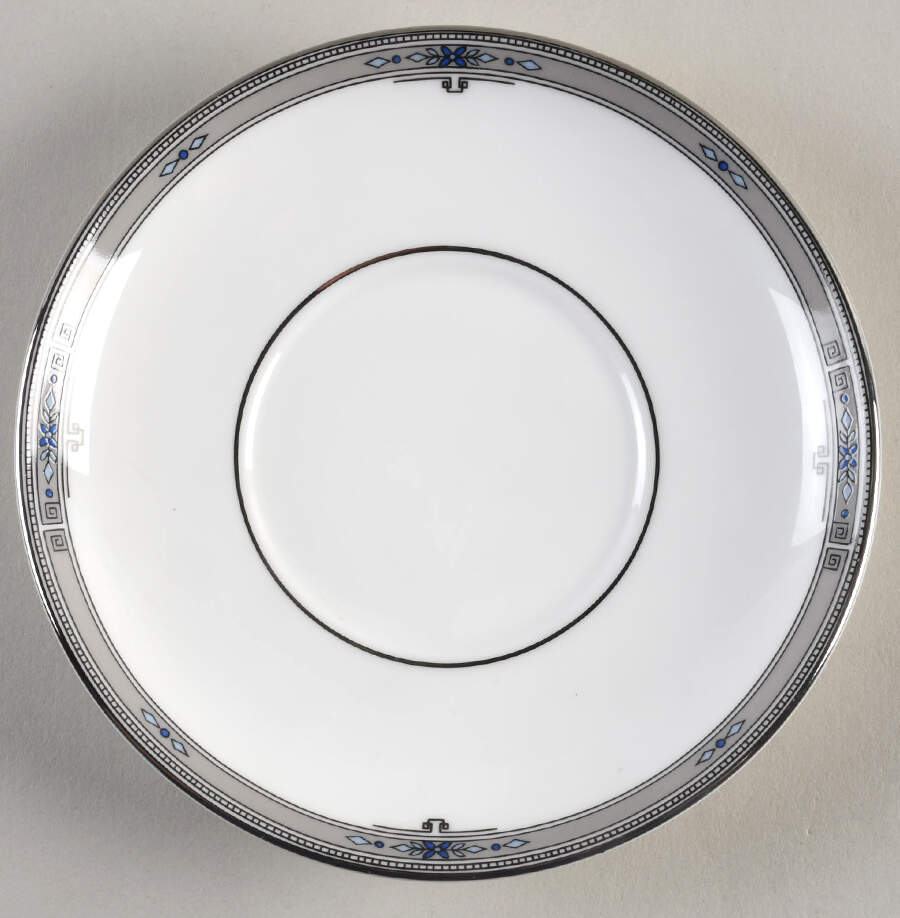 Amherst (Platinum Trim) Saucer for Can Shape Demitasse Cup by Wedgwood-1