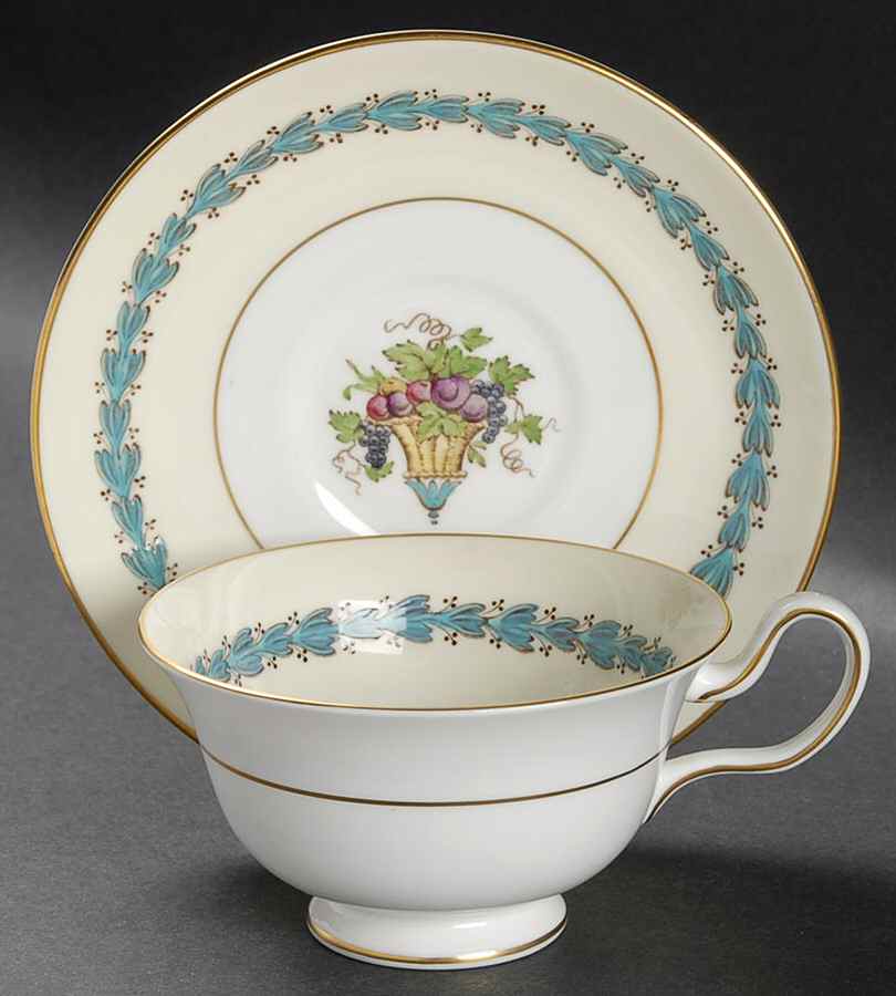 Appledore Peony Shape Footed Cup & Saucer Set by Wedgwood-1