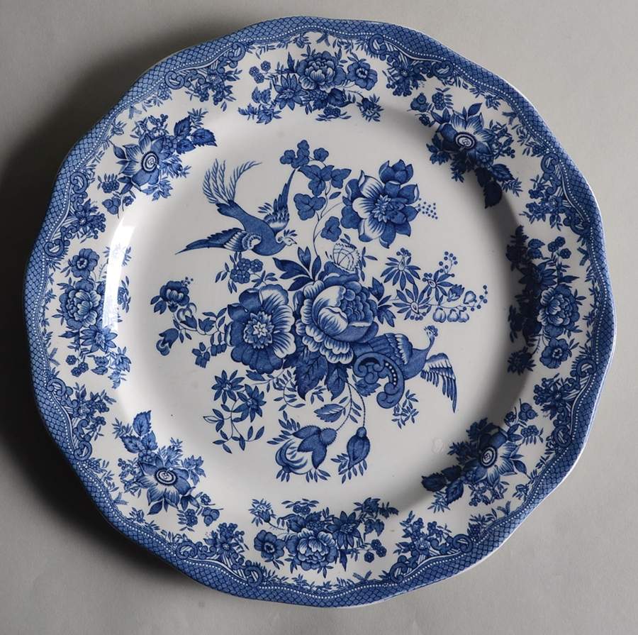 Asiatic Pheasant Blue 12" Chop Plate (Round Platter) by Wedgwood-1
