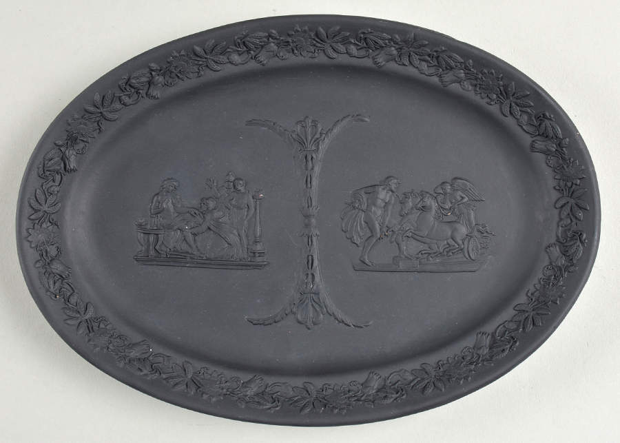 Basalt Black 9" Oval Tray by Wedgwood-1