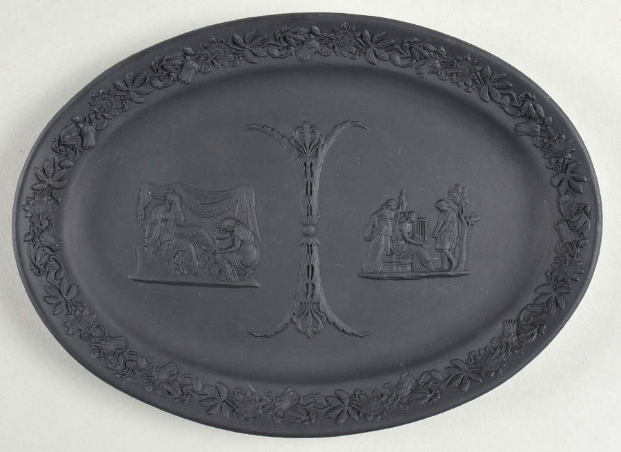 Basalt Black 9" Oval Tray by Wedgwood-1