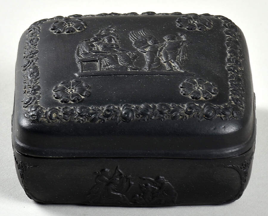 Basalt Black Square Box with Lid by Wedgwood-1