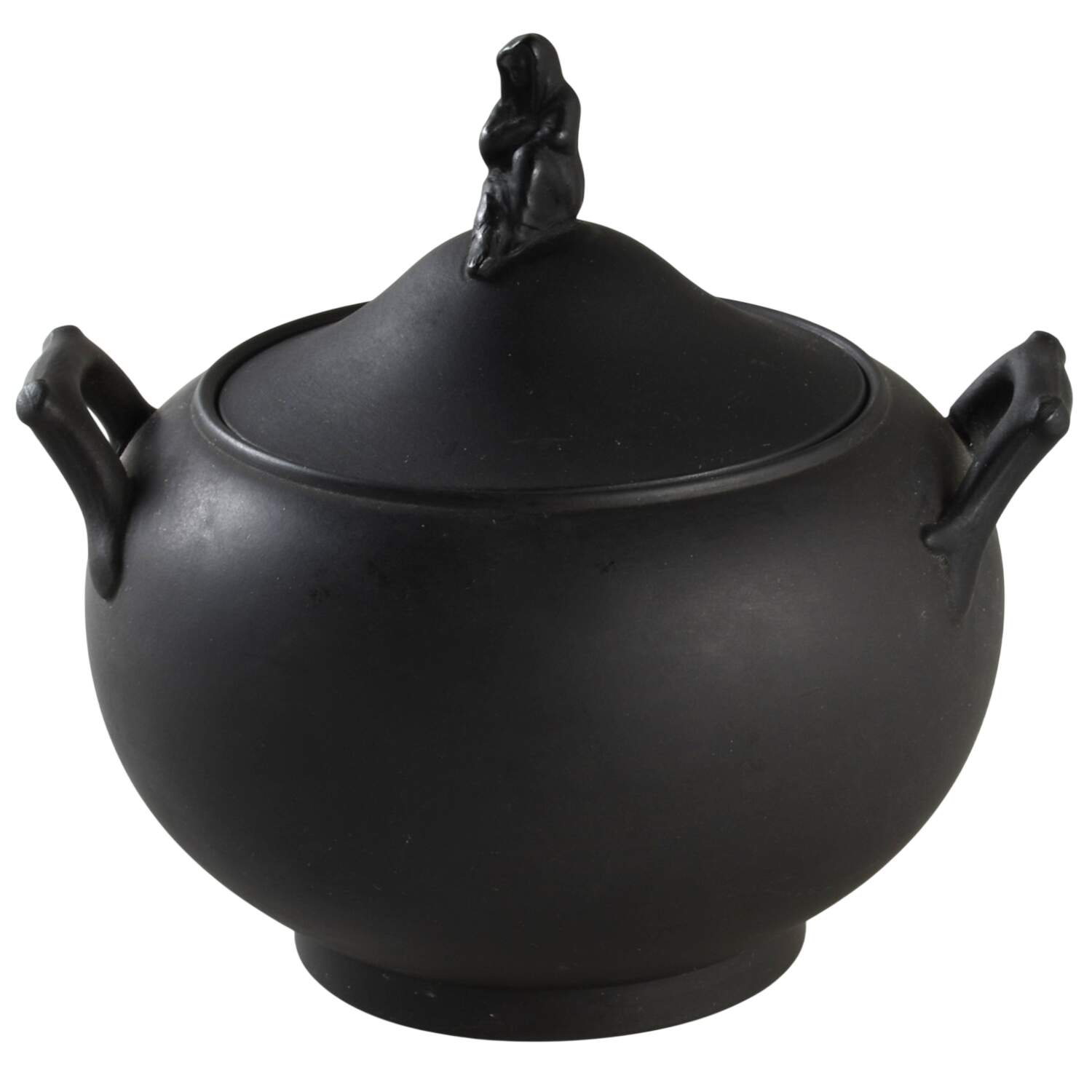 Basalt Black Sugar Bowl & Lid by Wedgwood-1