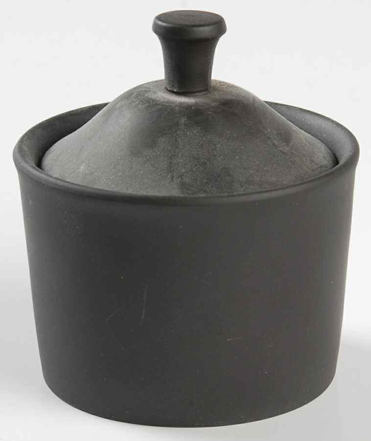 Basalt Black Sugar Bowl & Lid by Wedgwood-1