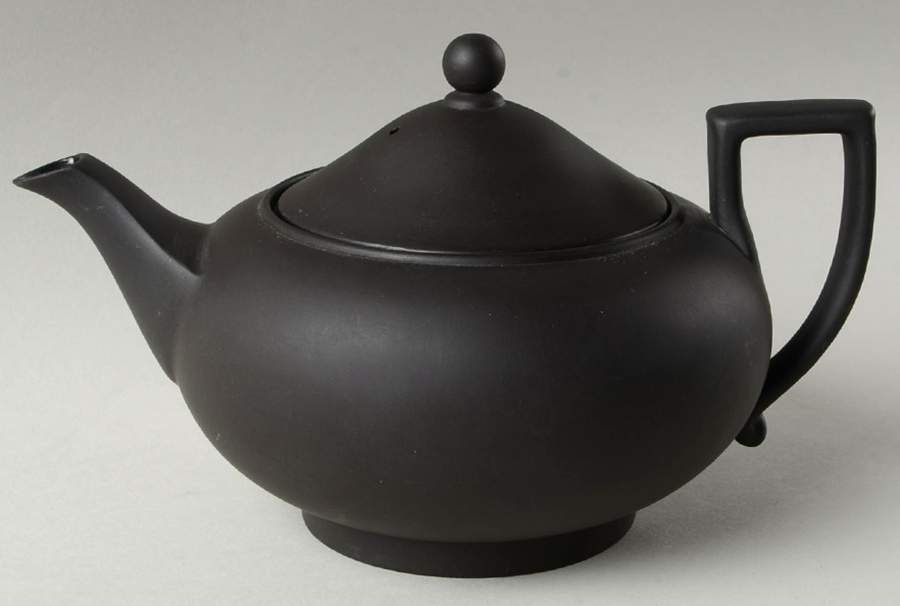 Basalt Black Teapot & Lid by Wedgwood-1