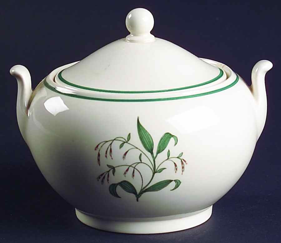 Broomgrass Green (No Trim, Green Verge) Sugar Bowl & Lid by Wedgwood-1
