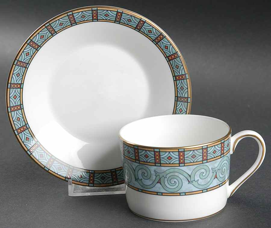 Byzantium Flat Cup & Saucer Set by Wedgwood-1
