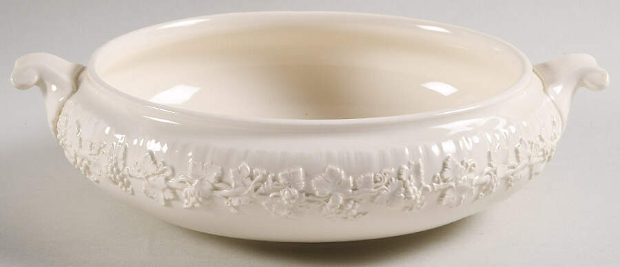 Cream Color on Cream Color (Shell Edge) Round Vegetable No Lid by Wedgwood-1