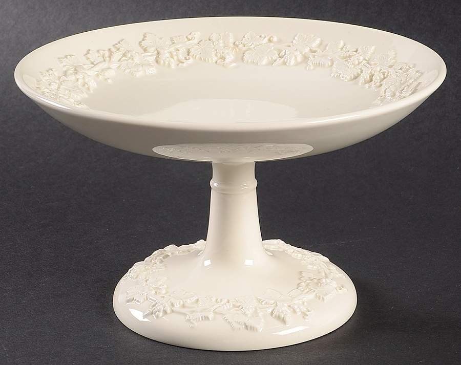 Cream Color on Cream Color (Shell Edge) Round Compote (Height X Width) by Wedgwood-1