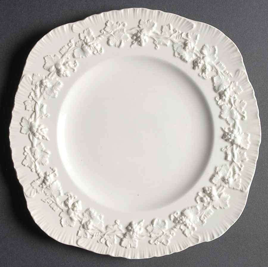 Cream Color on Cream Color (Shell Edge) Square Luncheon Plate by Wedgwood-1