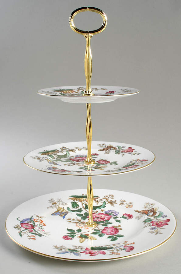 Charnwood (Bone) 13 7/8"-14 1/4" 3-Tiered Serving Tray(DP,SP,BB) HC by Wedgwood-1
