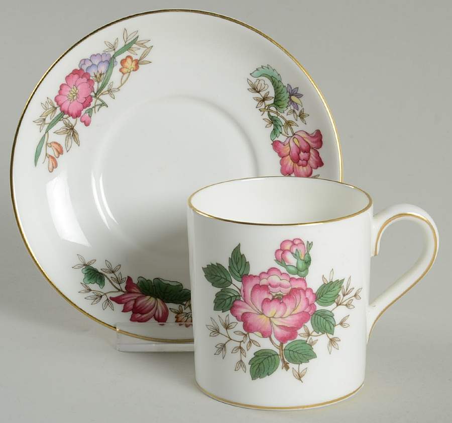 Charnwood (Bone) Bond Shape Demitasse Cup and Saucer Set by Wedgwood-1