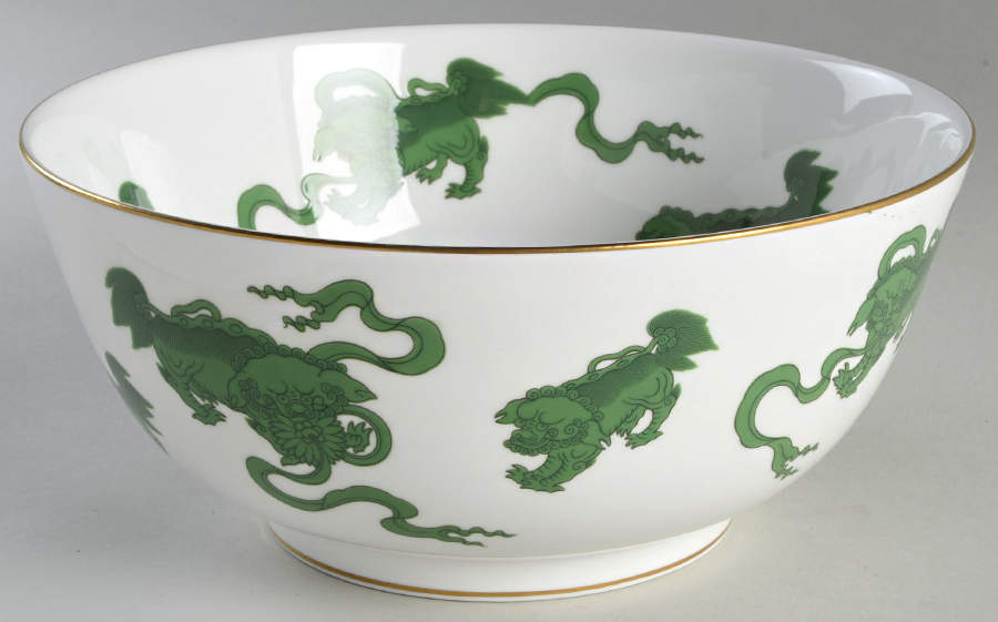 Chinese Tigers Green 9" Salad Serving Bowl by Wedgwood-1