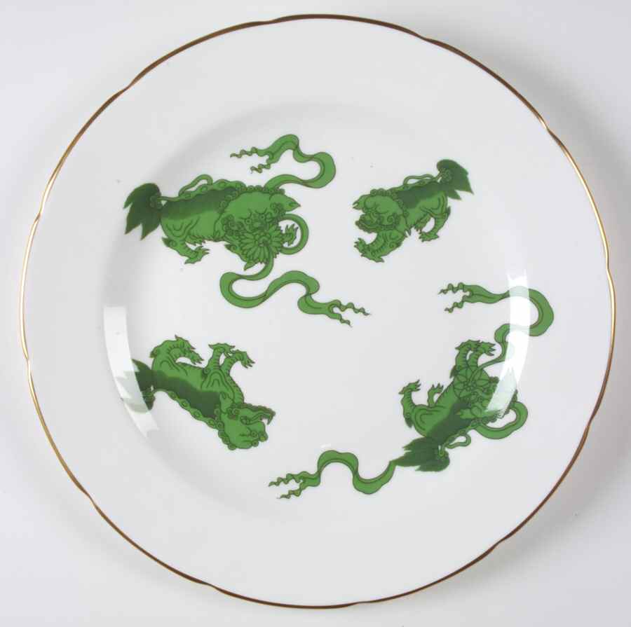 Chinese Tigers Green 12" Chop Plate (Round Platter) by Wedgwood-1