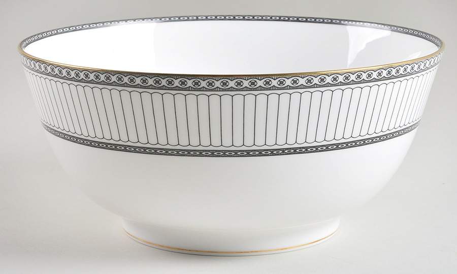 Colonnade Black 9" Salad Serving Bowl by Wedgwood-1